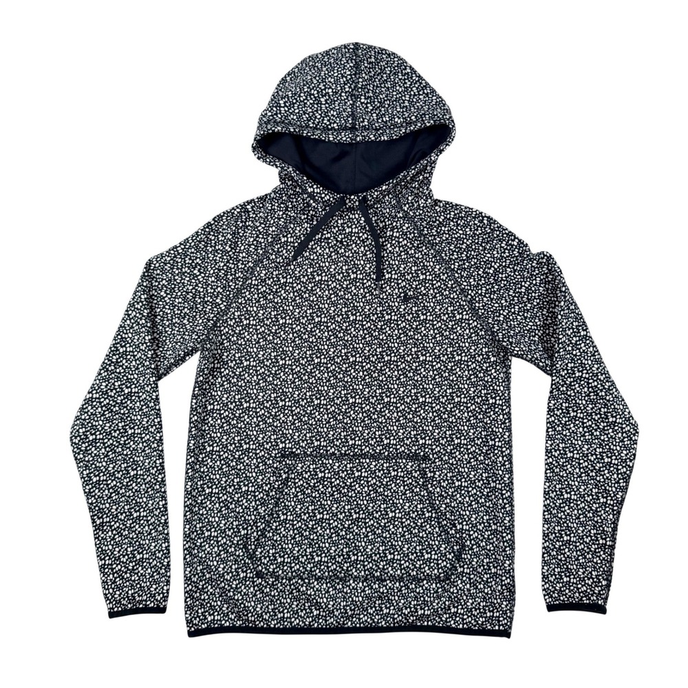 Nike Hoodie Women S Black White Excellent Therma-FIT Pebble Print 685461-100